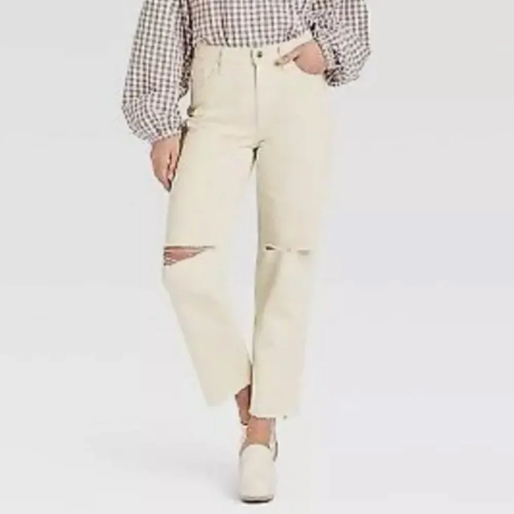 Universal Thread Women's Cream and White Jeans 14